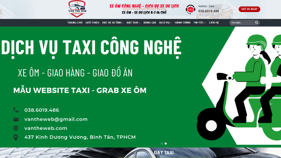 Dịch vụ Thiết kế website taxi giá rẻ tại Ninh Thuận