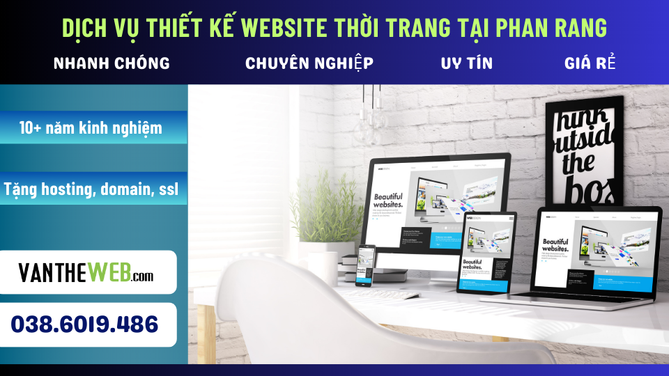 Dịch vụ Thiết kế website thời trang tại Phan Rang