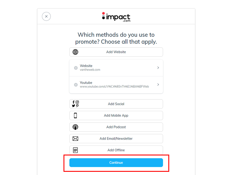 Hướng dẫn đăng ký tài khoản Sàn Impact
