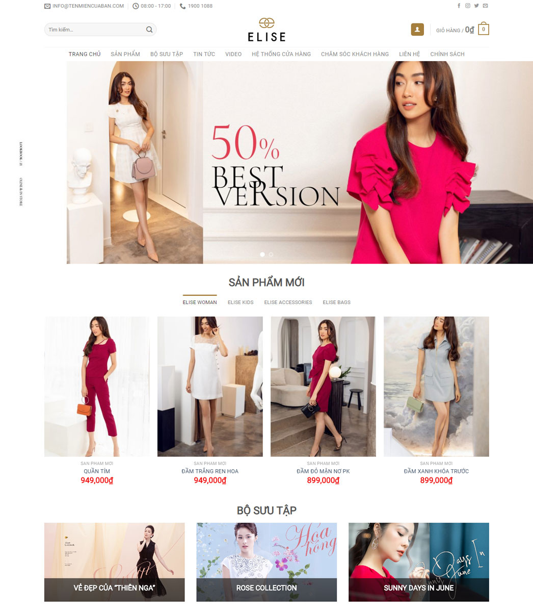 Thiết kế website thời trang chuyên nghiệp Nha Trang Khánh Hòa