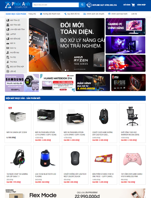 Mẫu website thương mại điện tử