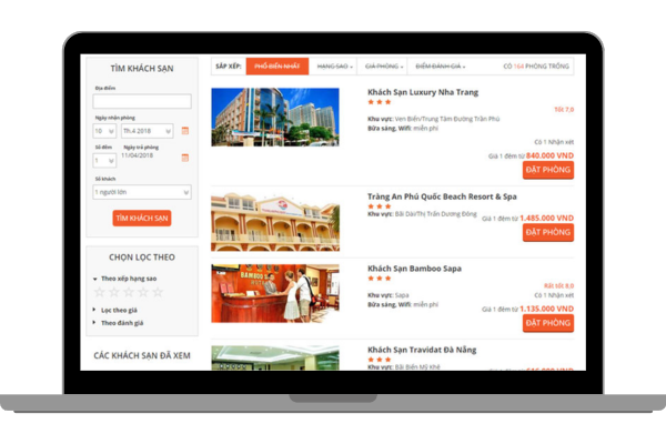 Dịch vụ thiết kế website khách sạn chất lượng tại Bình Dương