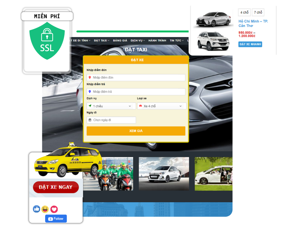 Thiết kế website taxi giá rẻ tại Đồng Nai