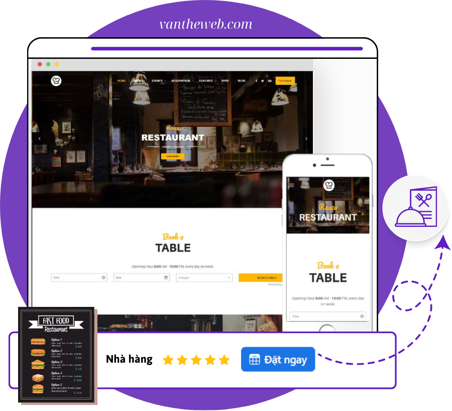 Dịch vụ thiết kế website nhà hàng giá rẻ tại Đà Nẵng