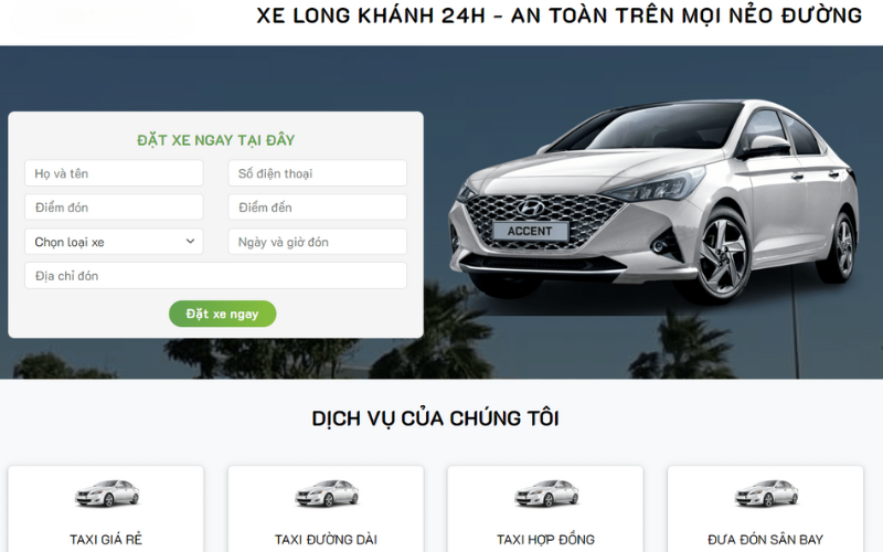 Thiết kế website taxi giá rẻ tại Tây Ninh
