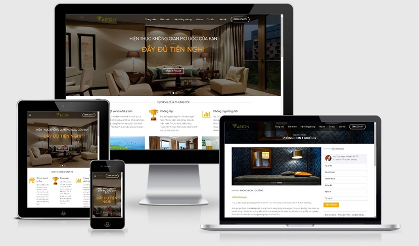 Thiết kế website khách sạn tại Đà Lạt với giao diện sử dụng được trên tất cả các thiết bị