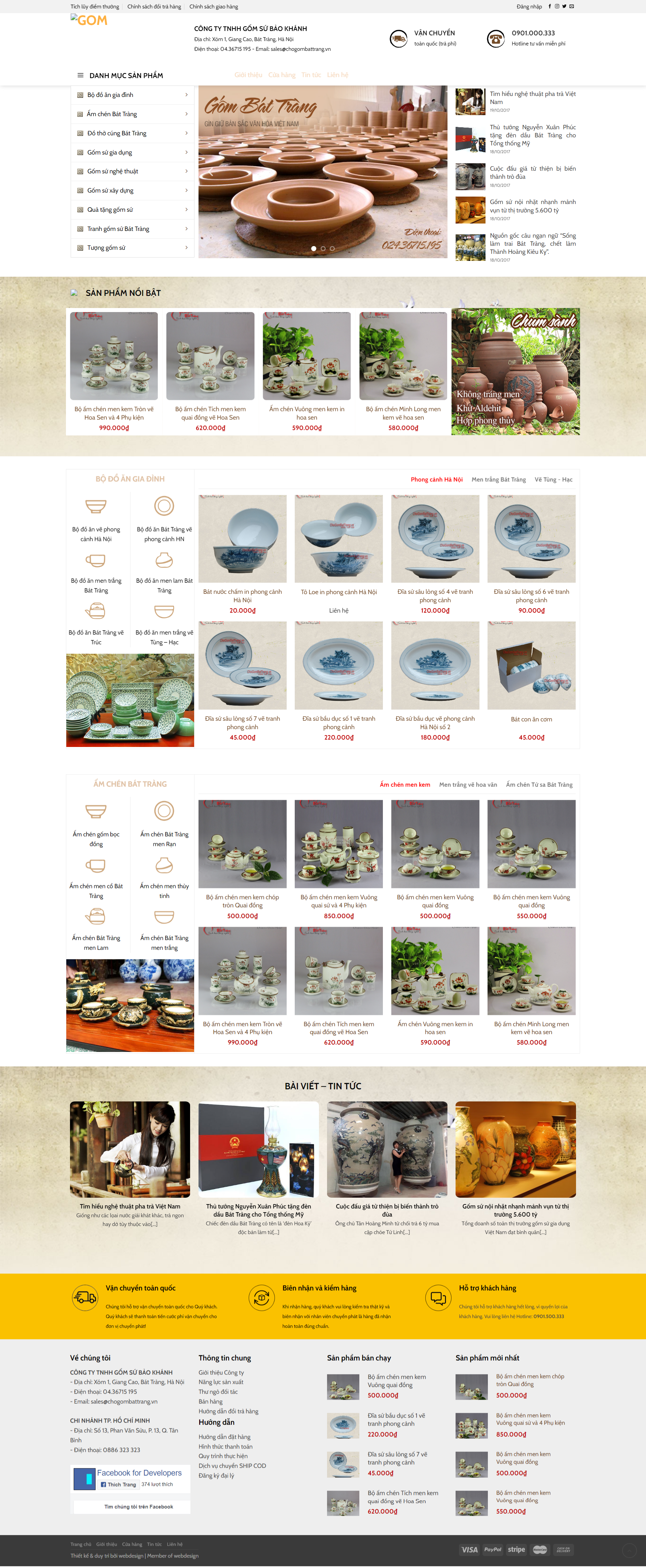 Mẫu website bán đồ gốm sứ WordPress Flatsome giá rẻ