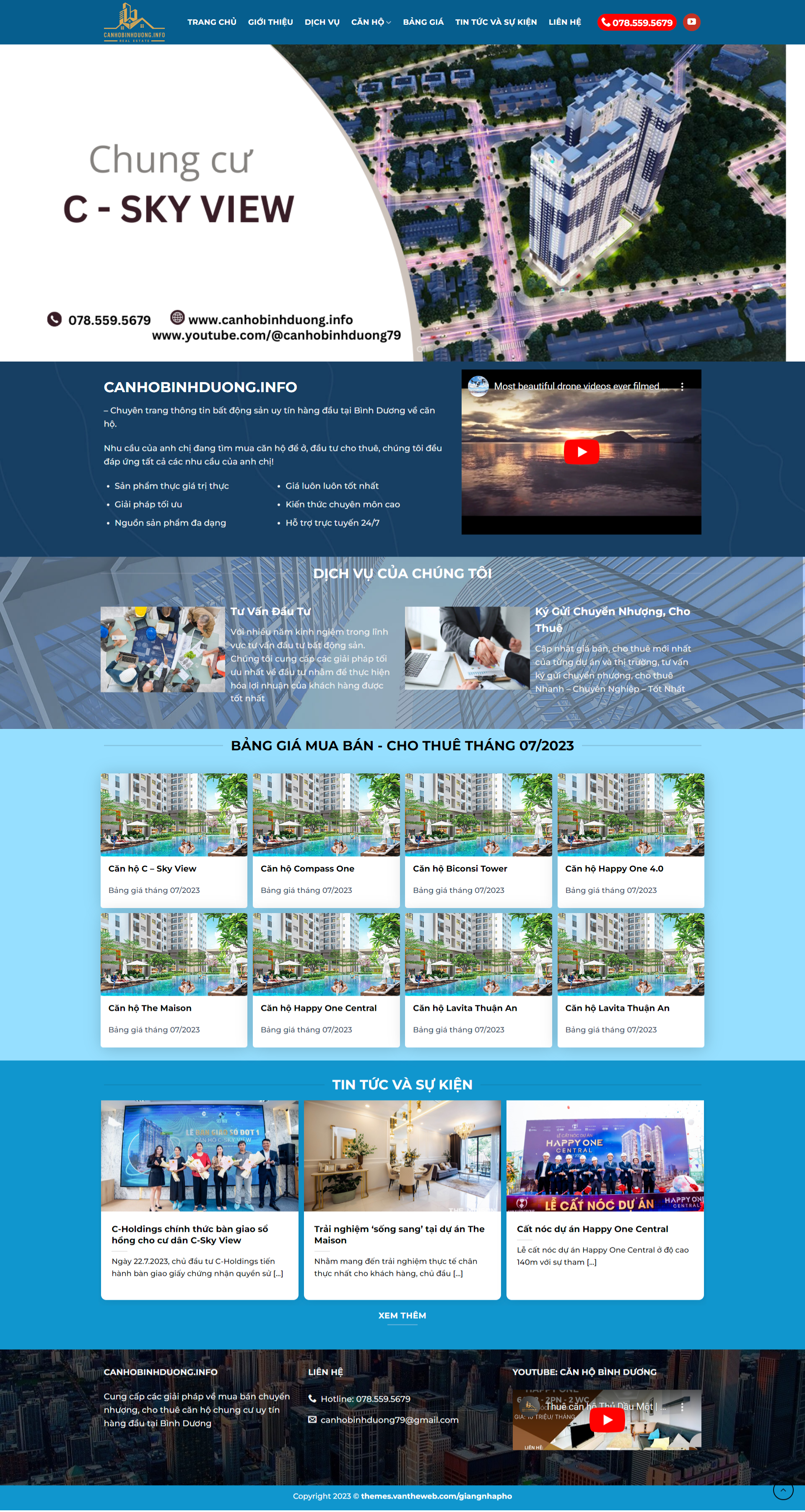 Mẫu website bất động sản chung cư WordPress Flatsome giá rẻ