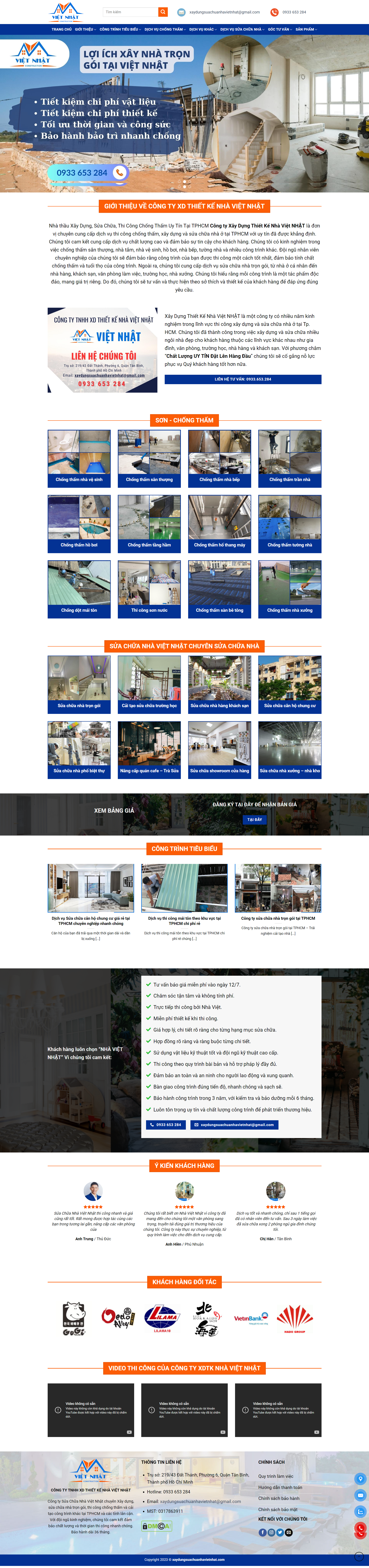 Mẫu website dịch vụ sửa nhà WordPress Flatsome giá rẻ