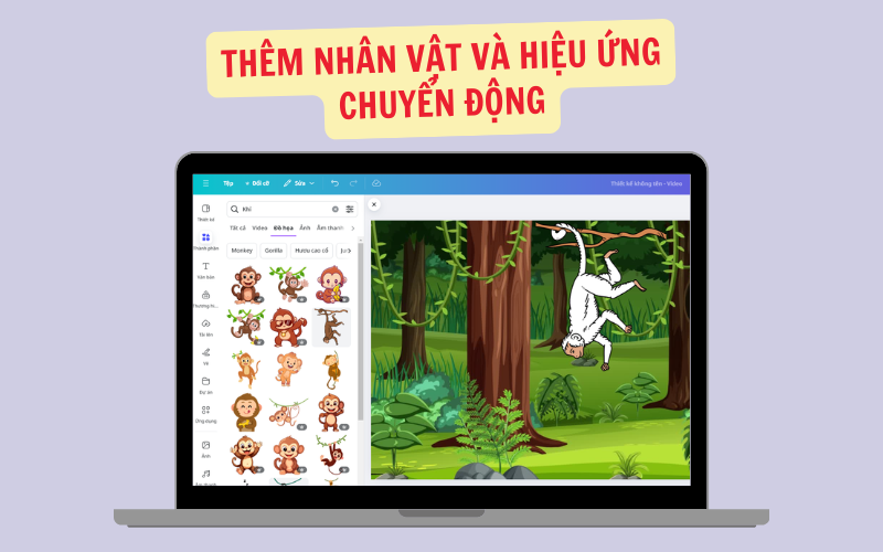 Thêm Nhân Vật và Hiệu Ứng Chuyển Động