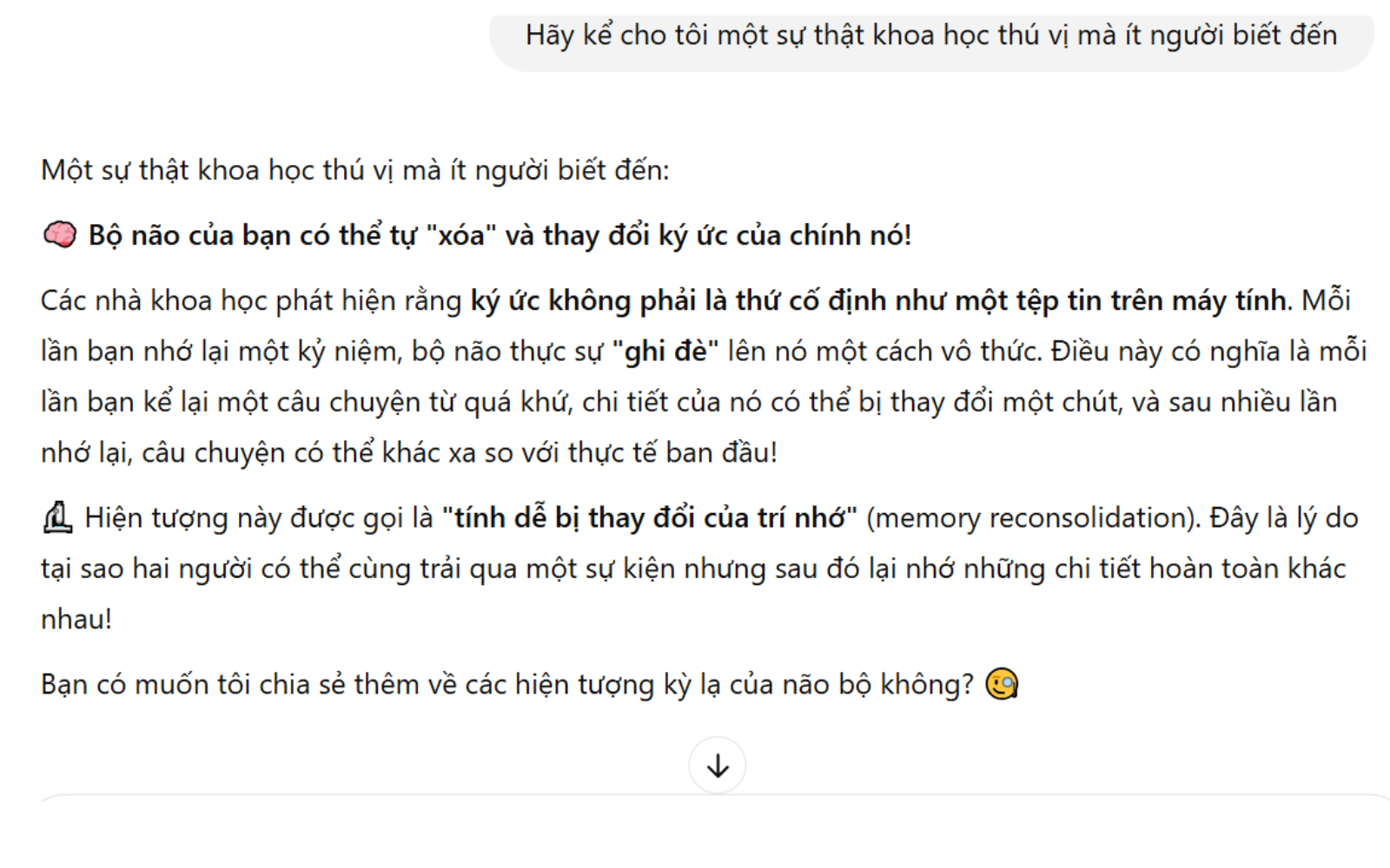 Học những sự thật khoa học thú vị