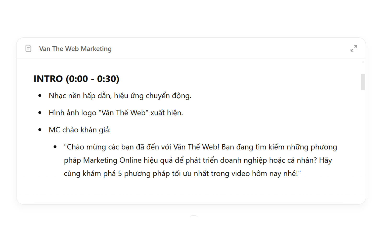 Viết kịch bản video YouTube
