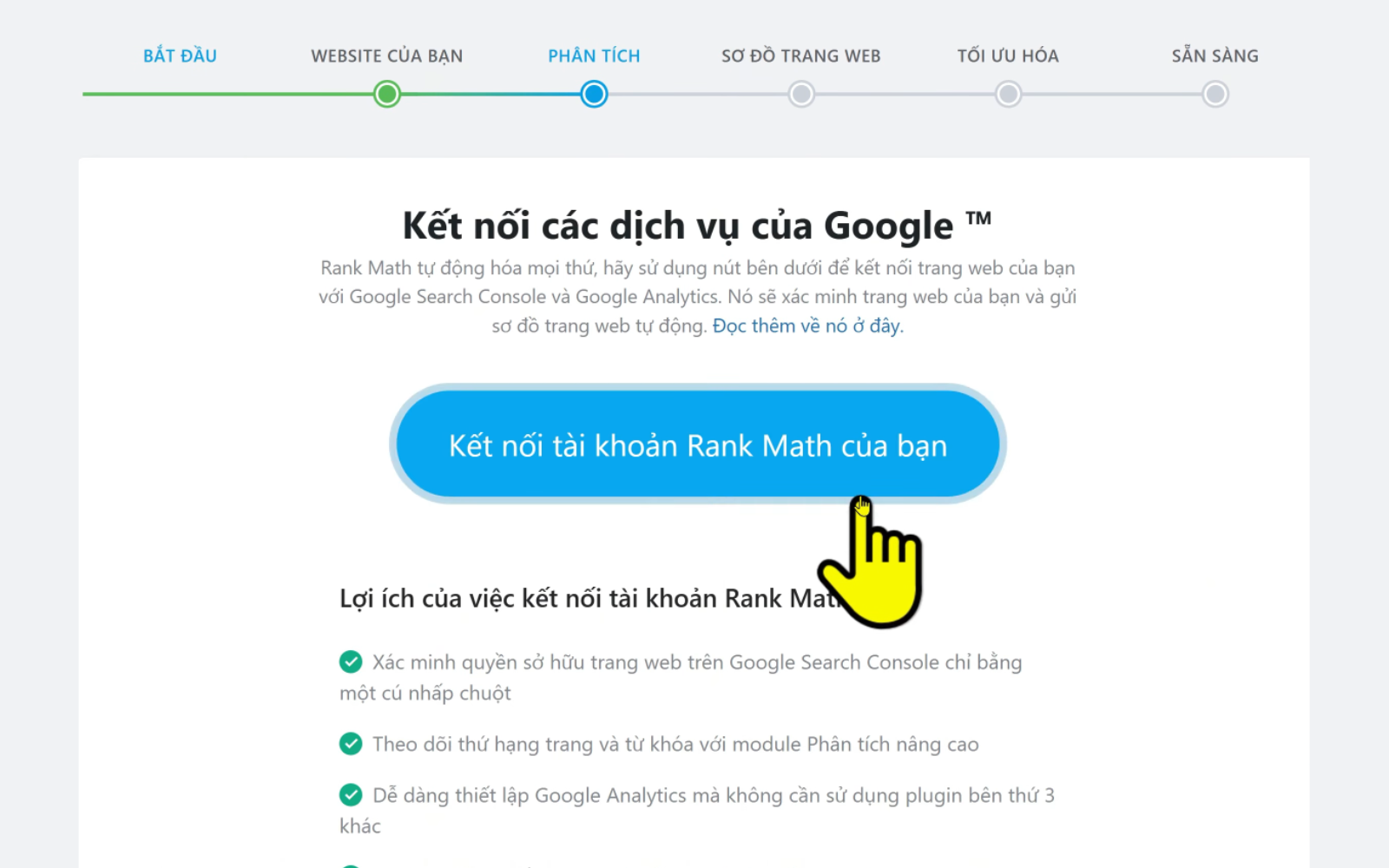 Liên kết Rank Math SEO với Google Analytics