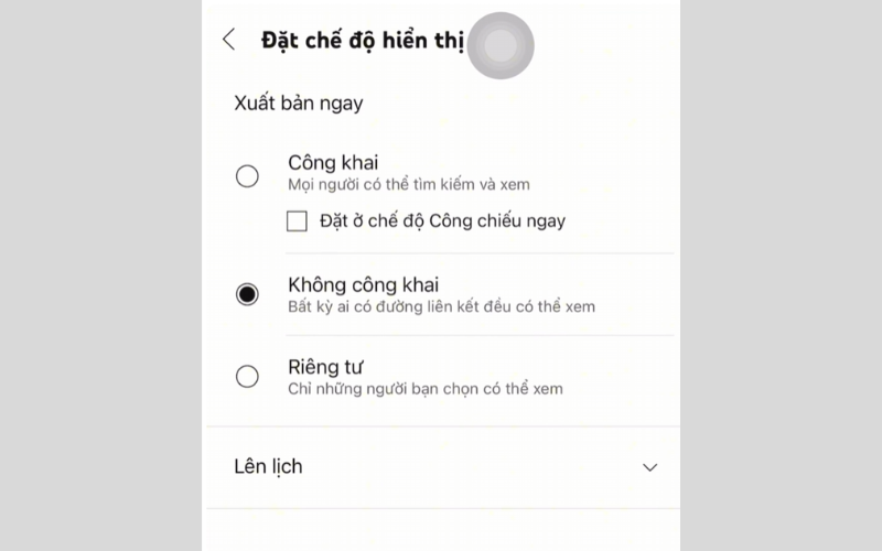 Chọn chế độ hiển thị