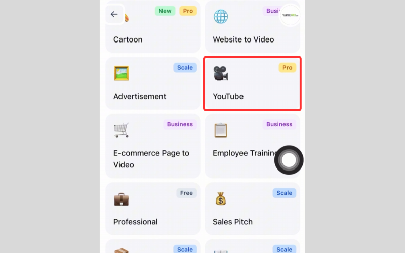 Chọn loại video phù hợp (YouTube, TikTok, Facebook, Shorts, v.v.)