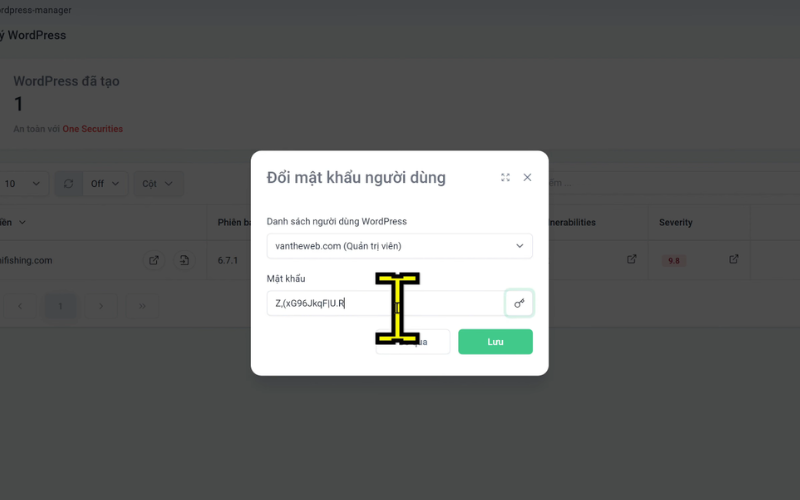 Chọn tên người dùng và mật khẩu mới để đổi