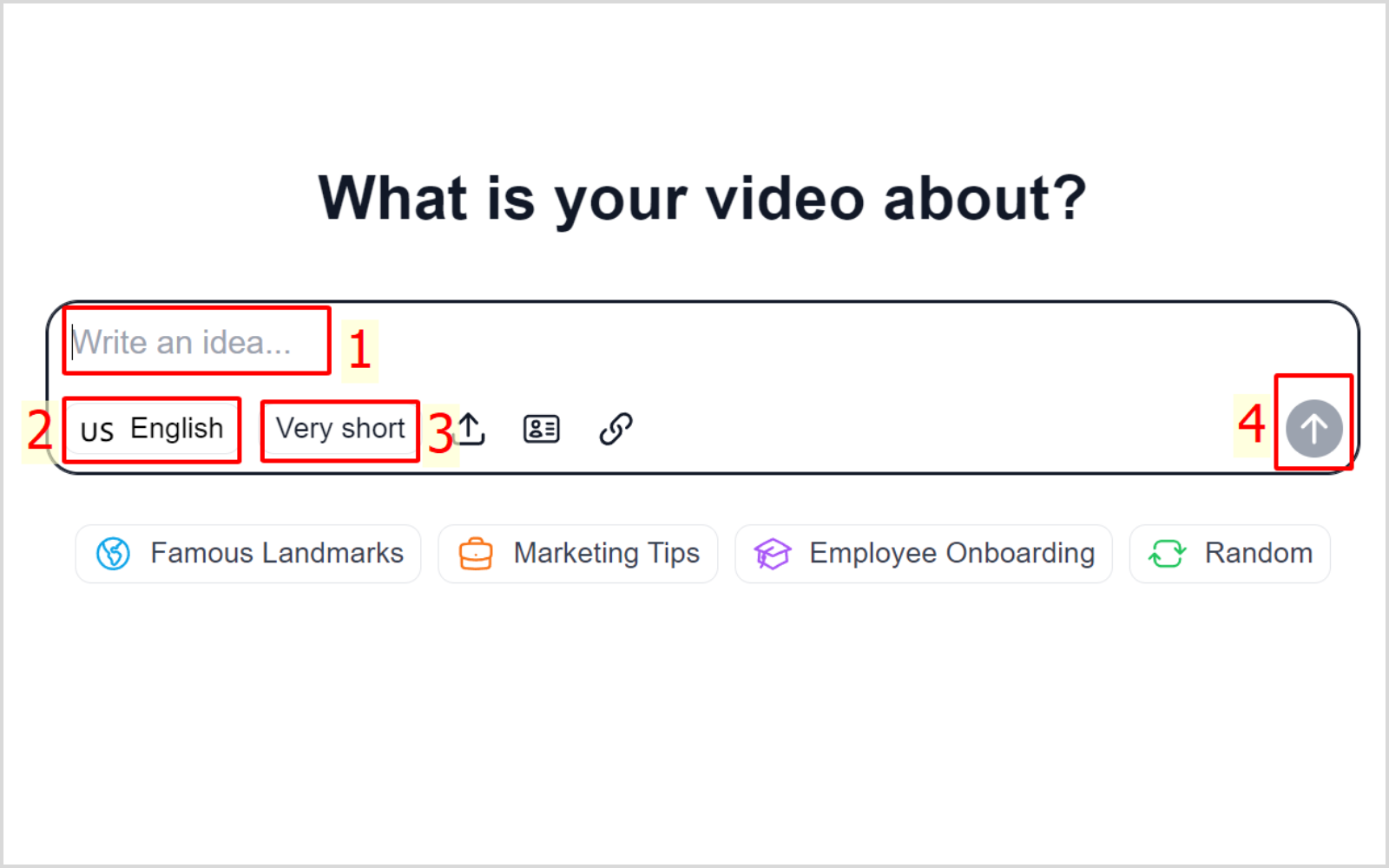 Nhập tiêu đề, ngôn ngữ, độ dài video