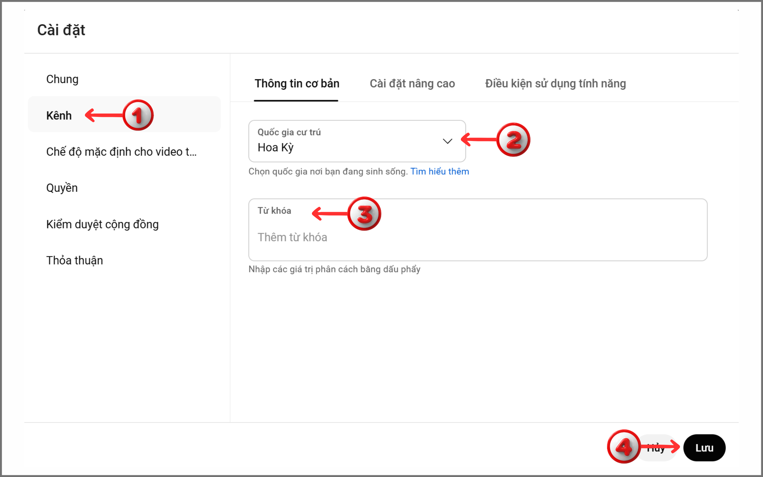 Thêm Thẻ Từ Khóa Cho Kênh Youtube