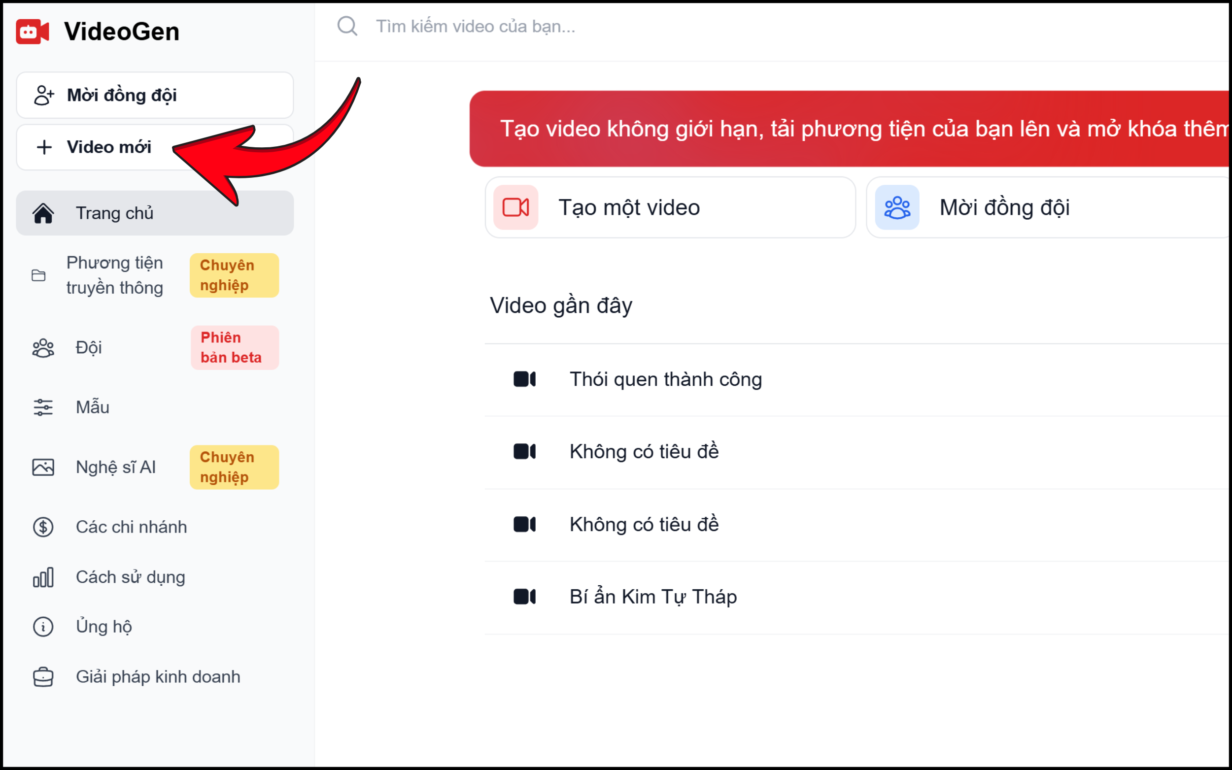 Tạo Video Với AI VideoGen