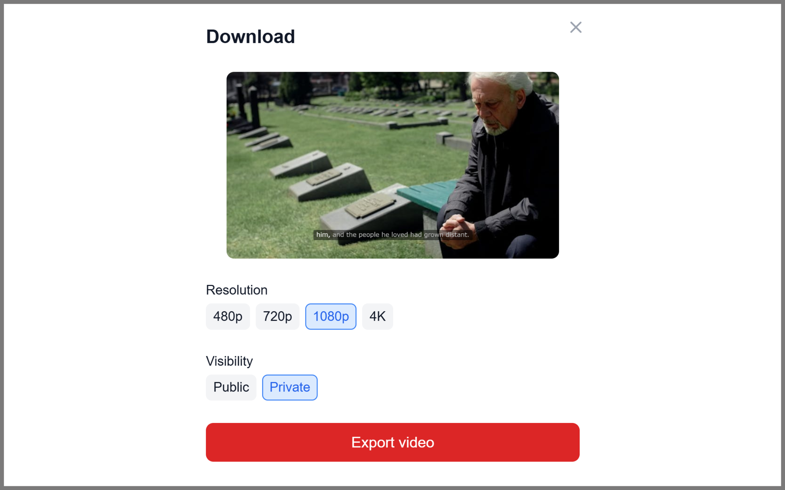 Xuất video đúng tỉ lệ