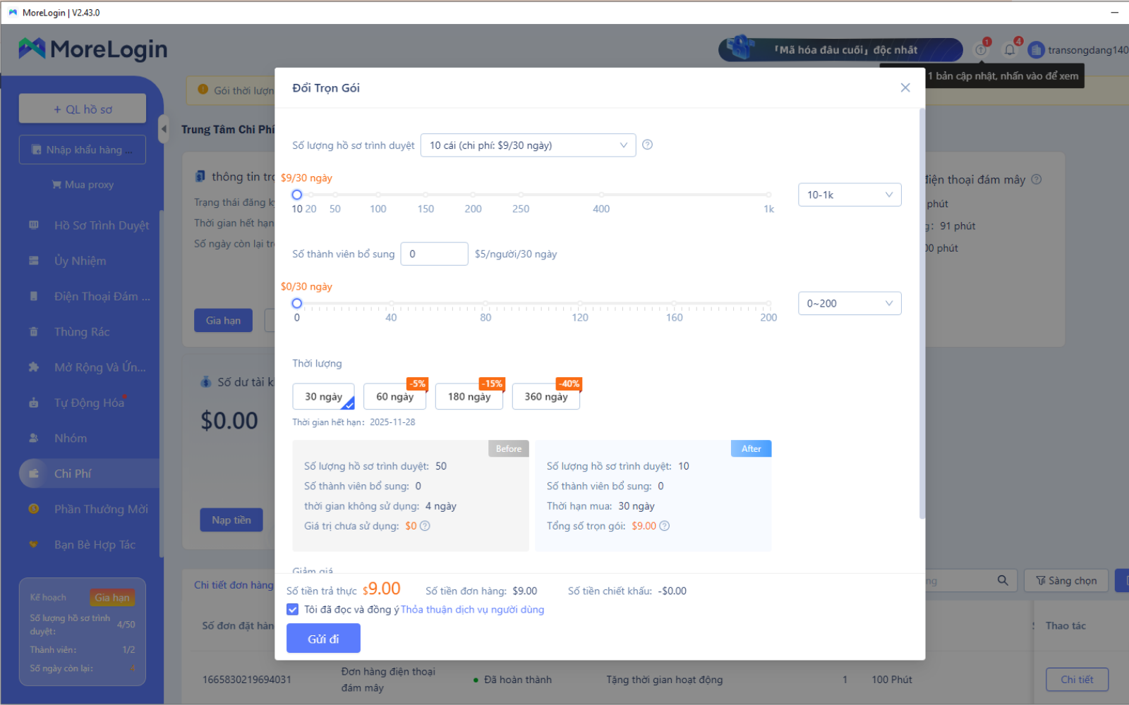 Bảng giá phần mềm MoreLogin
