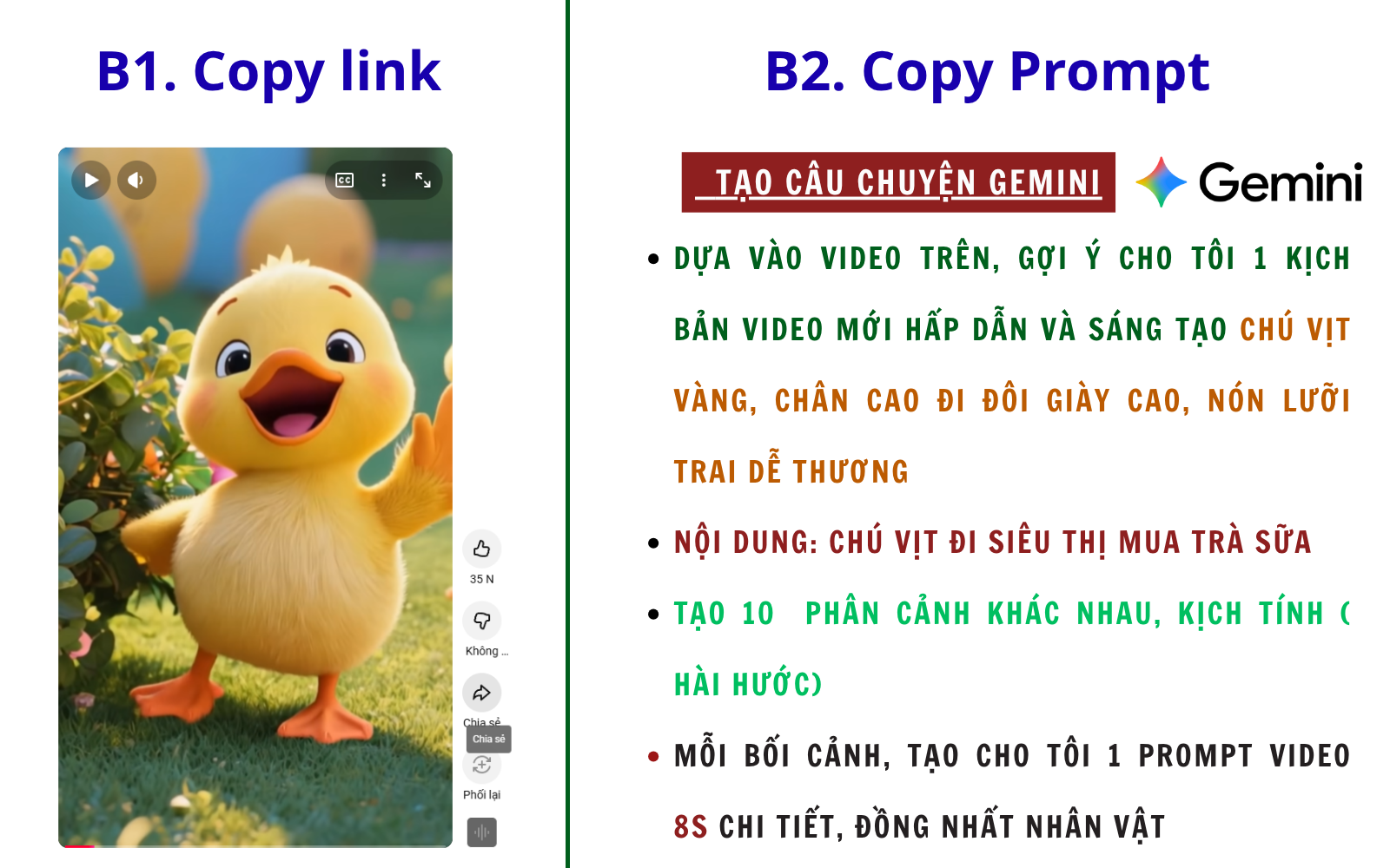 Copy link Video và Prompt mẫu