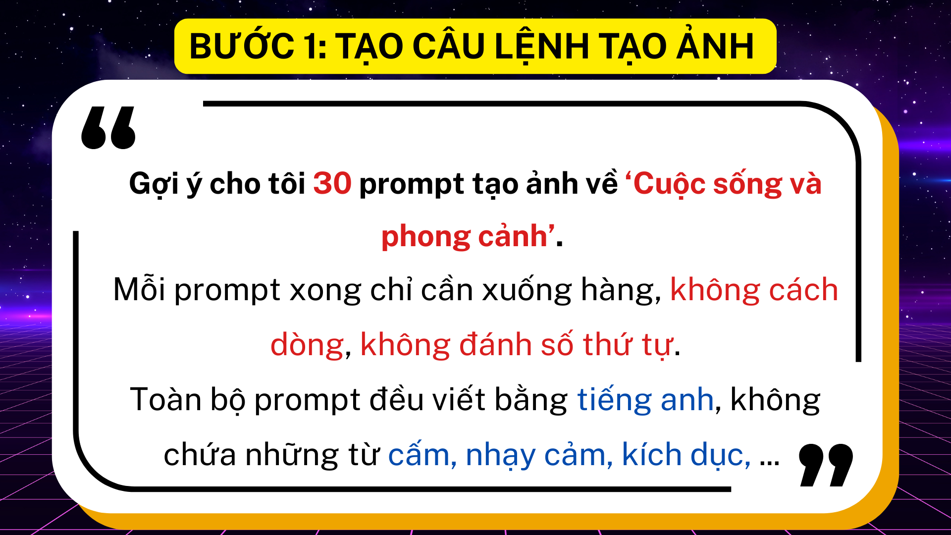 Chuẩn bị prompt để tạo ảnh tự động bằng AI