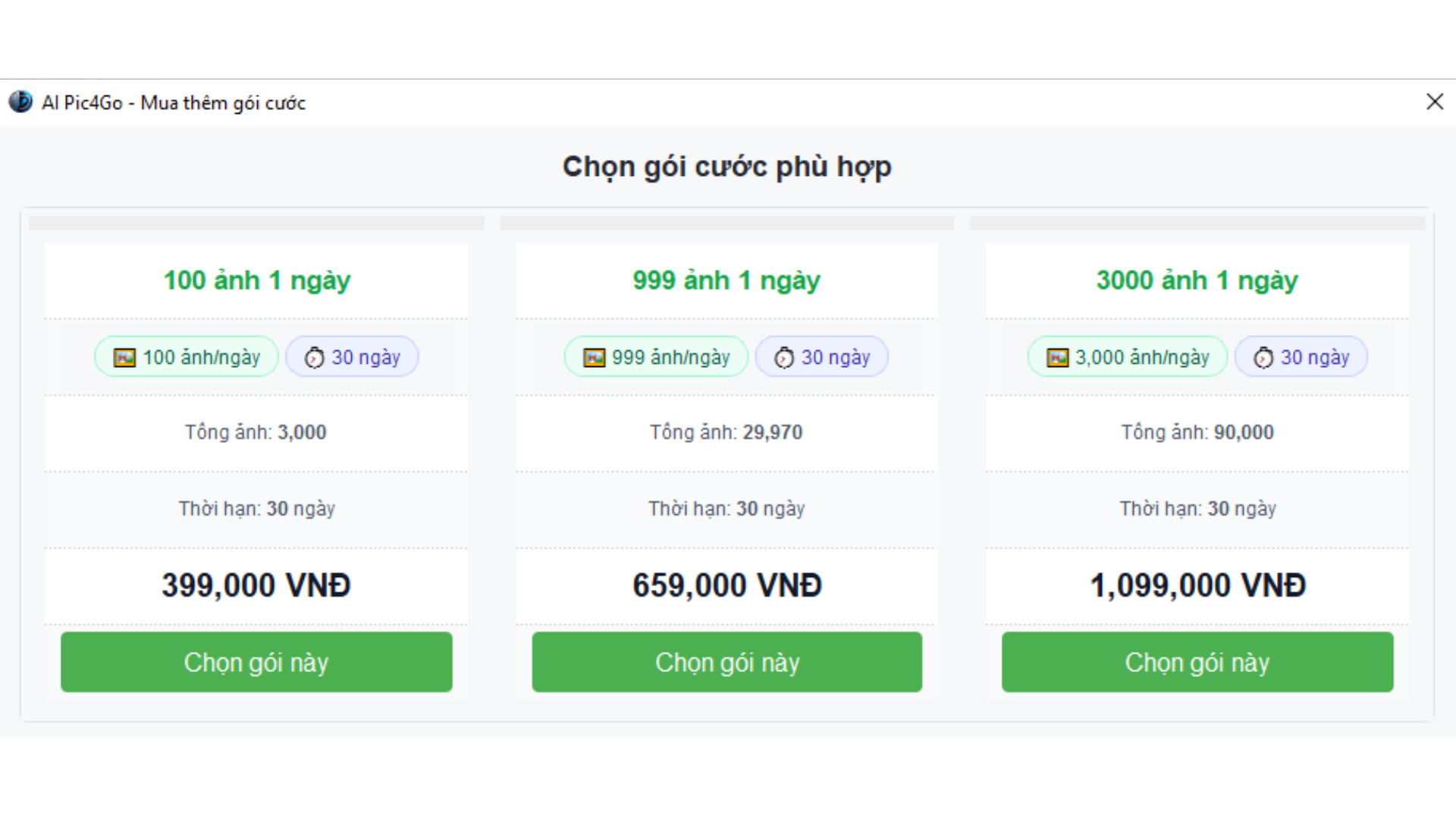 Nâng cấp tài khoản pic4go.com