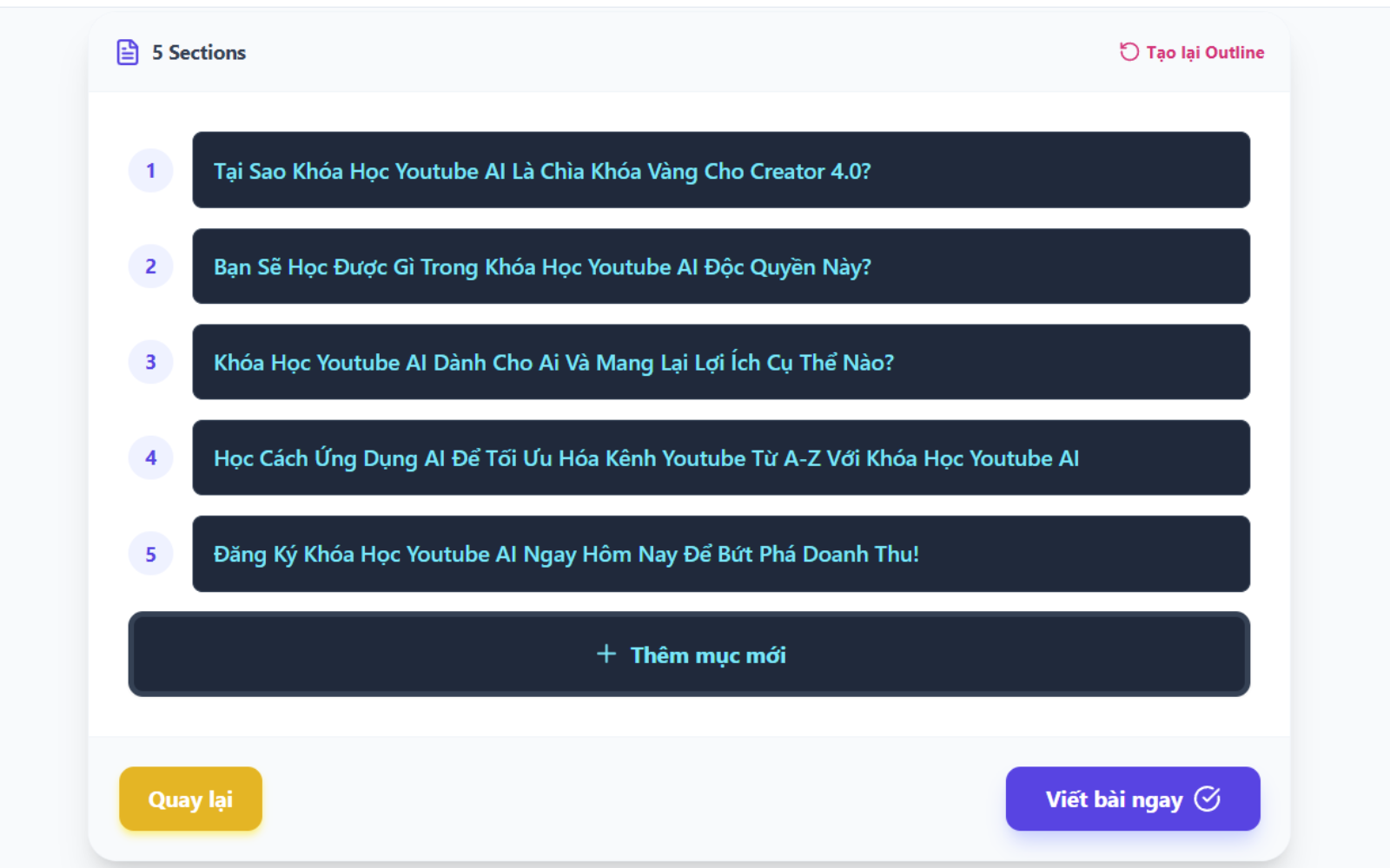 Tạo Outline (Dàn Ý) Bài Viết Chuẩn SEO