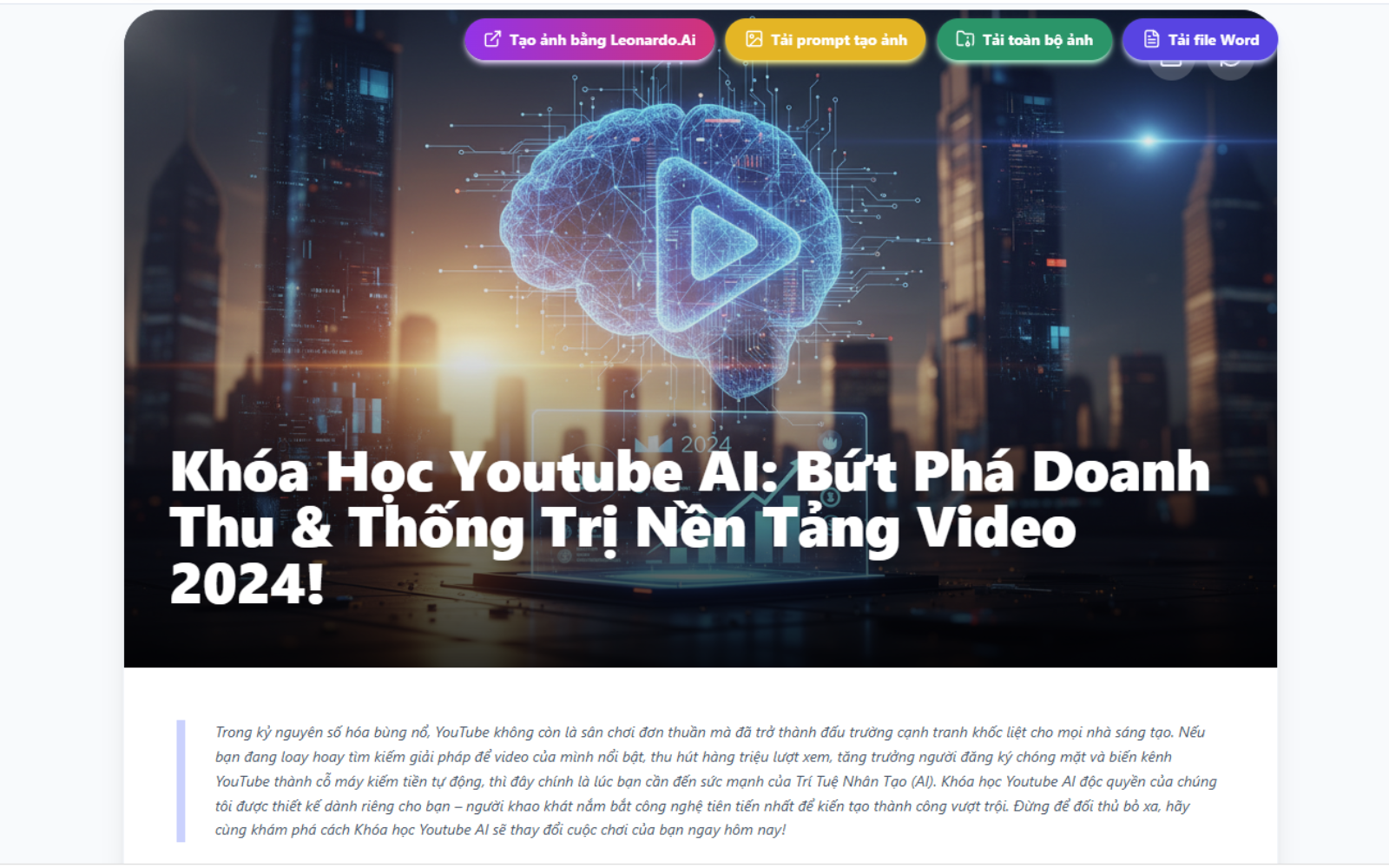 Viết Bài Tự Động Chỉ Bằng Một Click