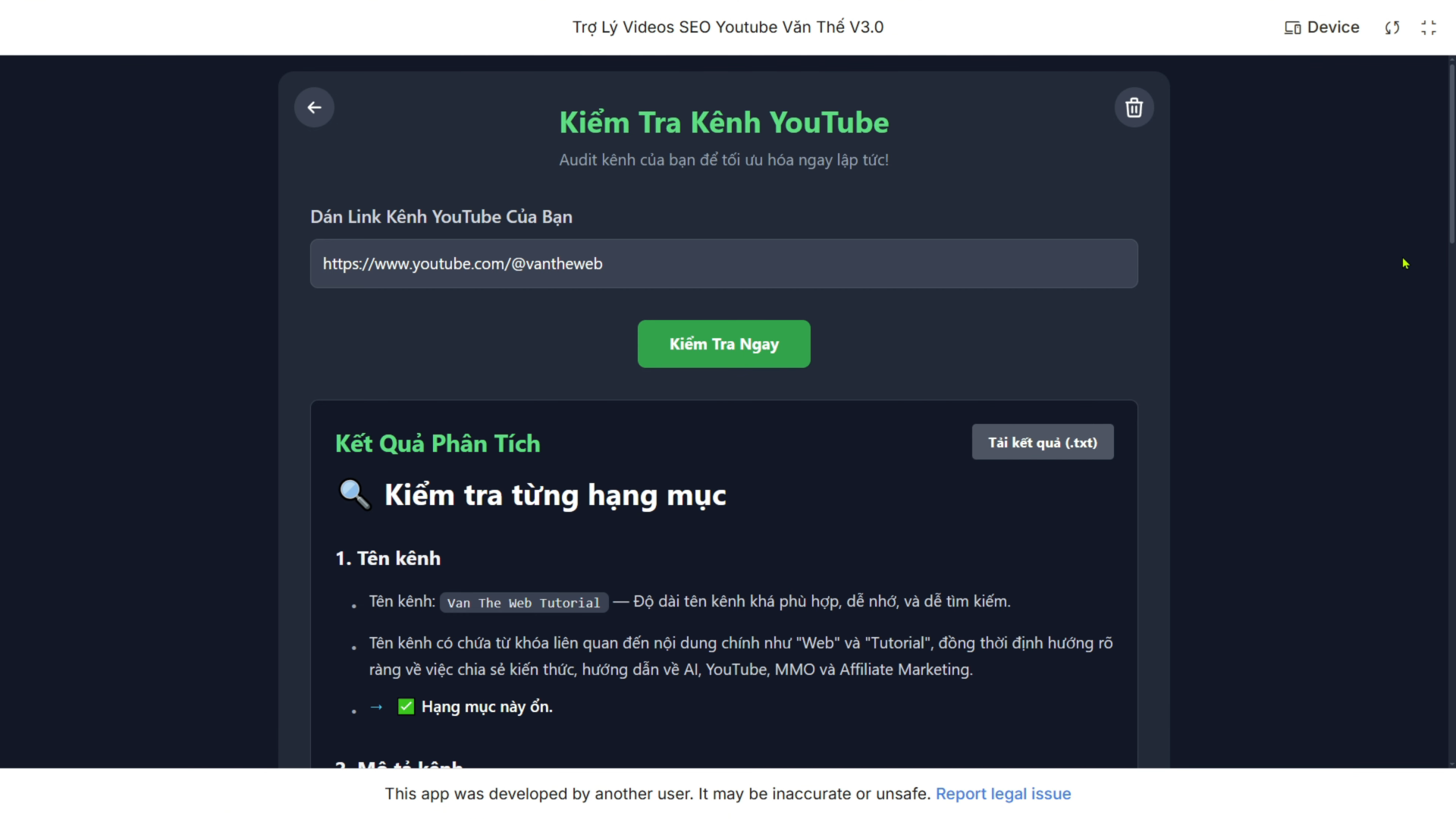 Checklist Kênh – Kiểm Tra Toàn Bộ Kênh YouTube Trong Một Lần Nhìn