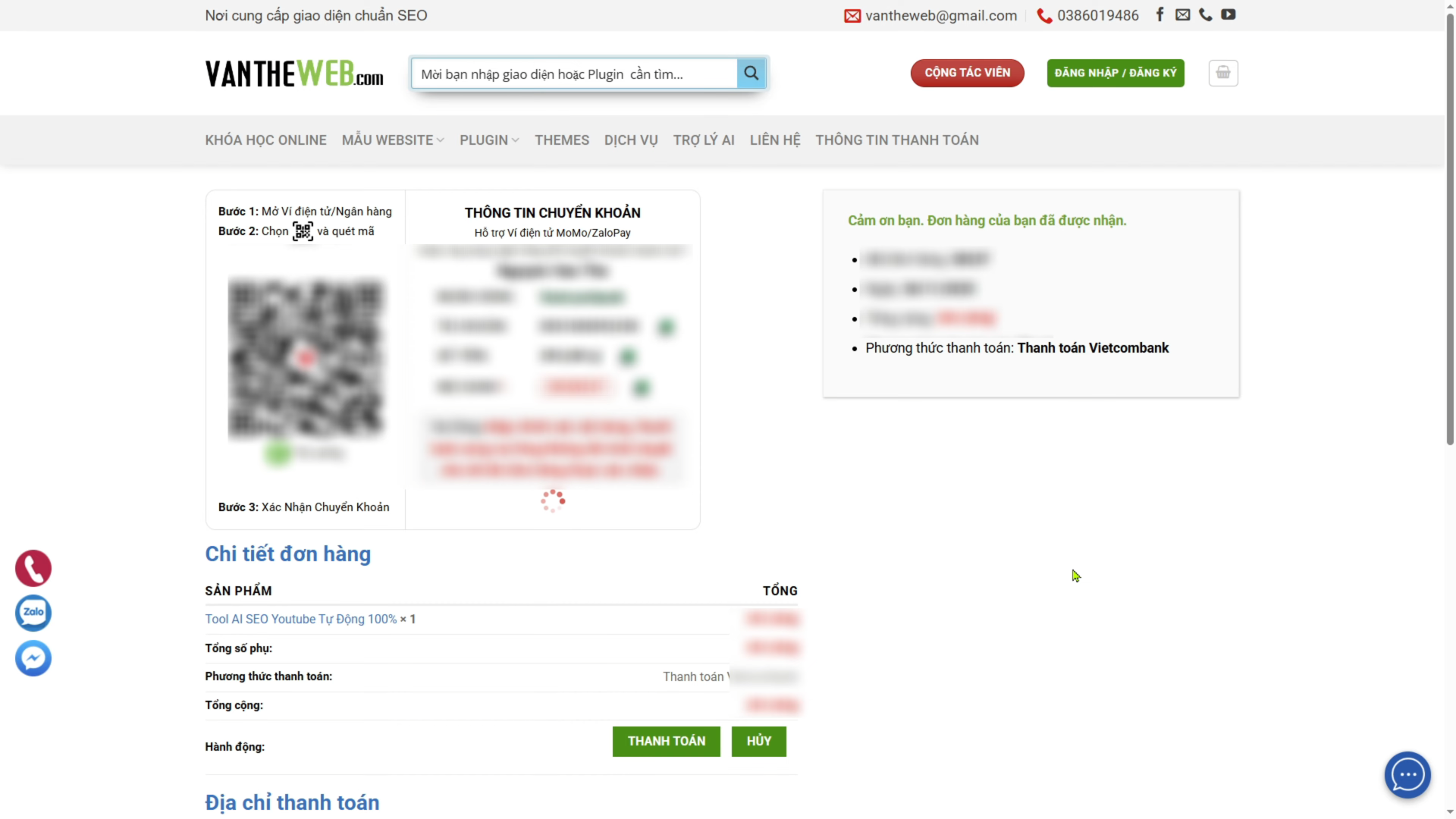 Quét mã QR để thanh toán