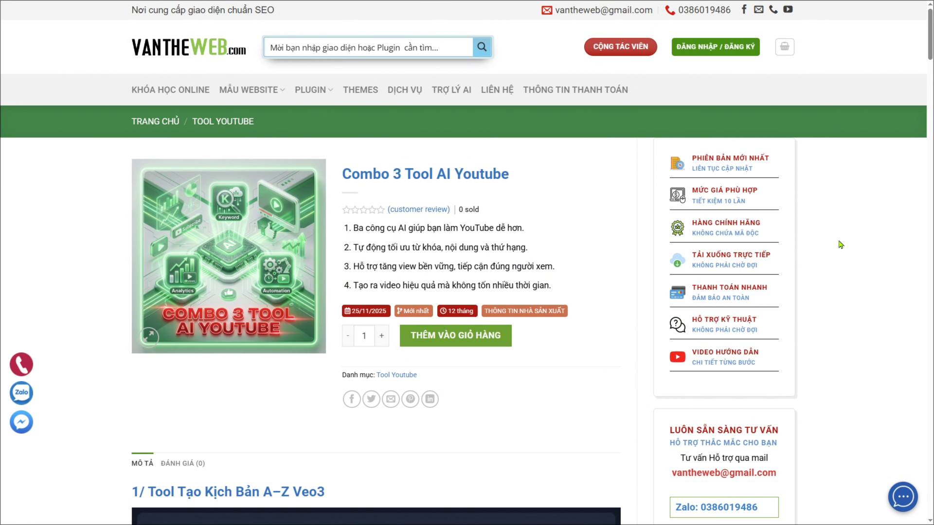 Gợi ý combo công cụ AI YouTube