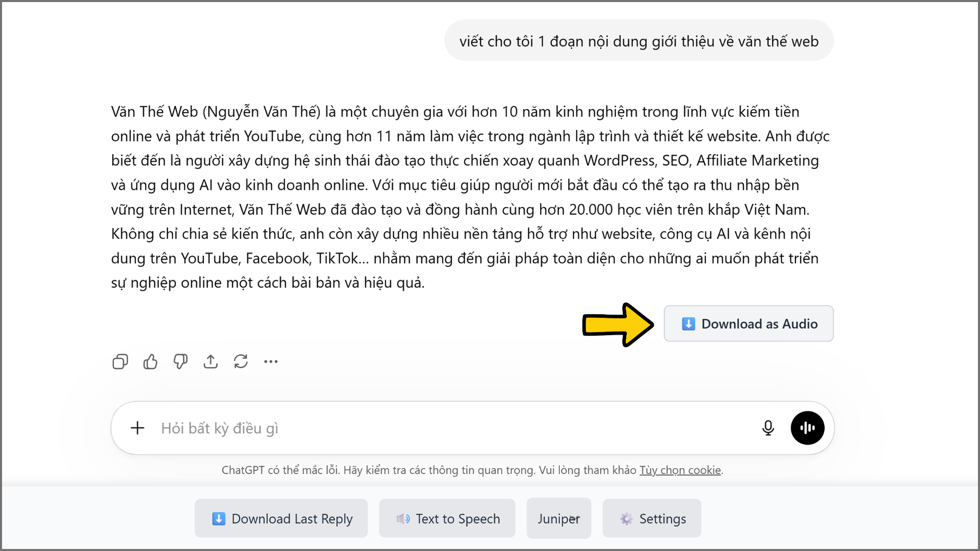 Tạo Giọng Đọc AI Miễn Phí & Tải Về Dễ Dàng