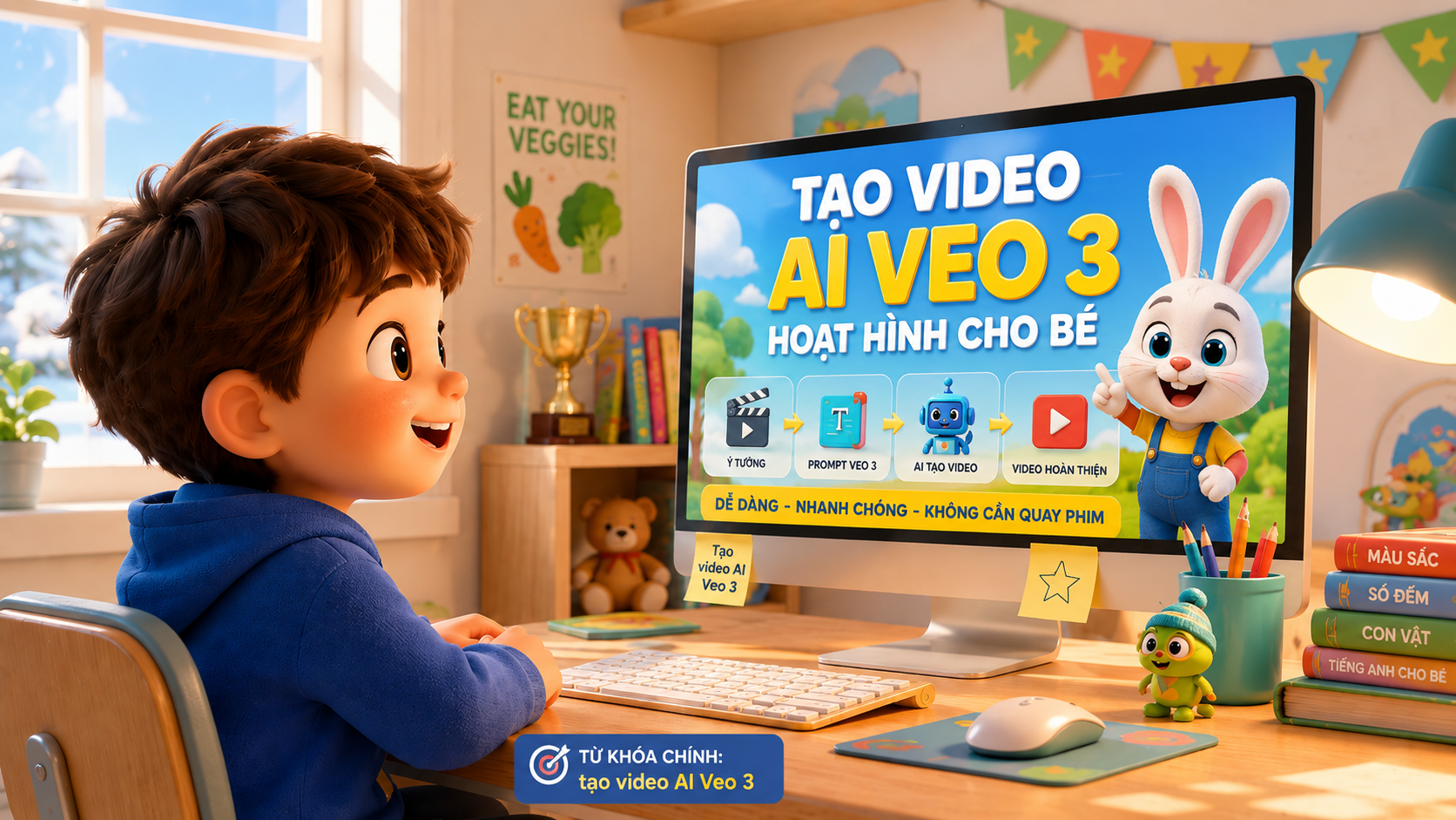 Cách Làm Video Học Tập Vui Nhộn Cho Bé Bằng AI Veo 3